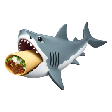 shark eating burrito sticker