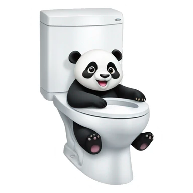 Un Panda sur des WC sourit sticker