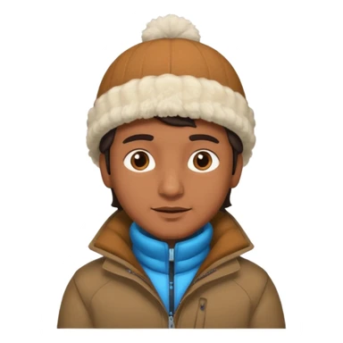 indian guy wearing a winter hat and winter jacket sticker