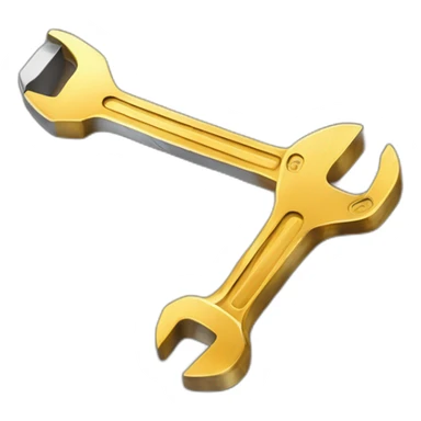 ajustable wrench un wood and gold sticker