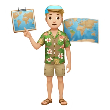 confused tourist full body sticker
