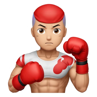 Saitama red hand punch with boxing glove sticker