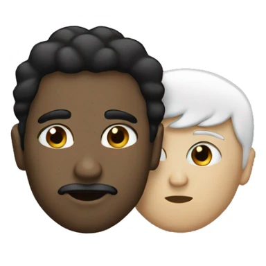 1 black and 1 white male kiss sticker