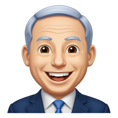 Benjamin Netanyahu laughs sticker