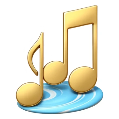 Marble style music note, 3d rendering, isolated  sticker