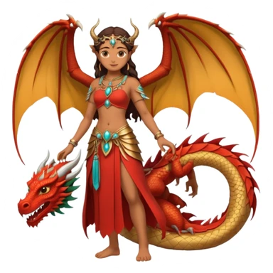 fullbody ancient woman with dragon wings, inspired by the reference image sticker