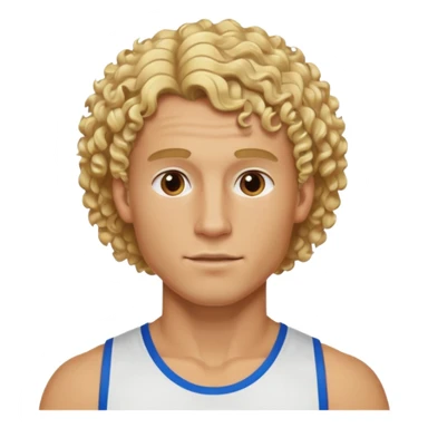Athletic man with blond curly hair but it is shaved on the side sticker