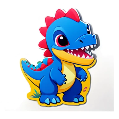 Dino with stitch sticker