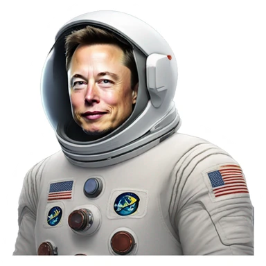  Elon Musk on moon rocke sticker