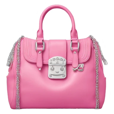 Pink juicy couture bag with silver hardware  sticker