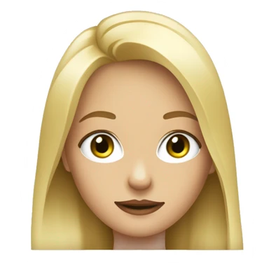 Une fille blonde aux yeux verts avec un iPhone sticker