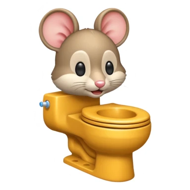 Una ratita usando wc sticker