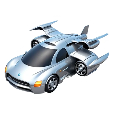 futuristic flying car with hover engines sticker