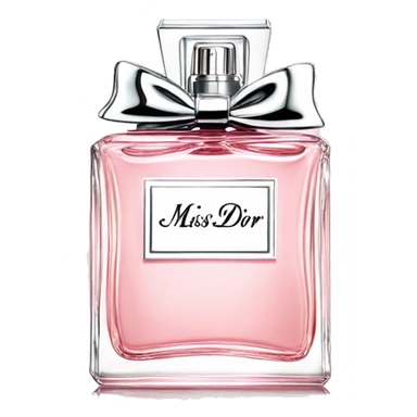Light pink Miss Dior perfume with bow sticker