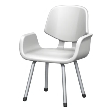 Silla blanca de plastico con soporte para brazos sticker