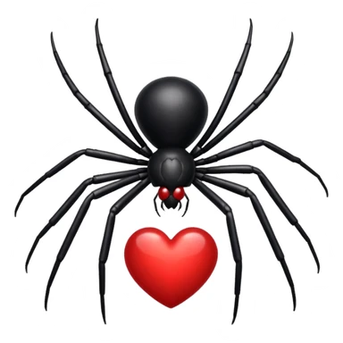 Black widow with heart sticker