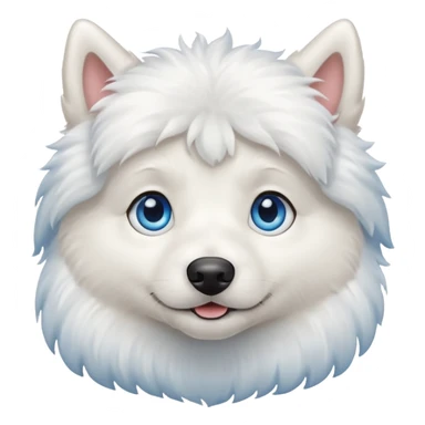 big shining blue eyed white dog sticker