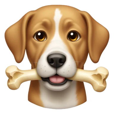 Dog with a bone in there mouth  sticker
