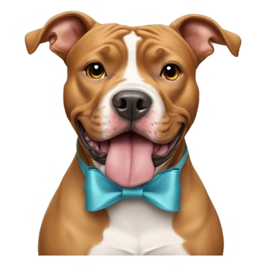 Pit bull with a bow on its ear sticker