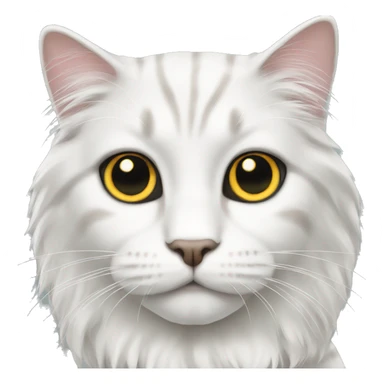 long haired cat white with black spot sticker