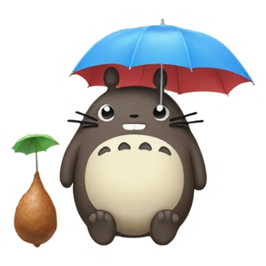Poop with a Totoro umbrella sticker
