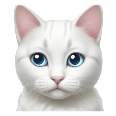 White cat light pink bow light blue eyes  sticker