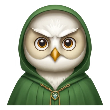white owl professor in green cloak  sticker