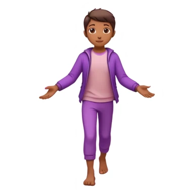 
A small figure walks across a glowing bridge, holding soft pink and purple orbs in each hand—symbolizing compassion and forgiveness. A gentle heart aura trails behind them, showing healing in motion. sticker