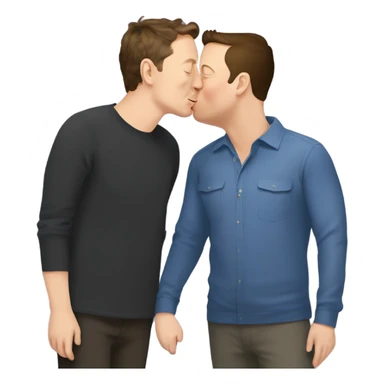 Elon Musk kissing Mark Zuckerburg sticker