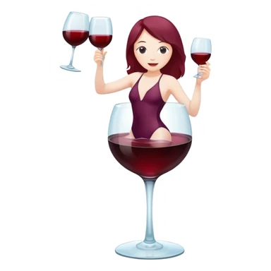 swimming in wine glass sticker