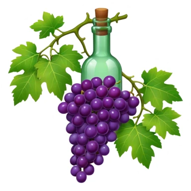 Grapes vine bottle sticker
