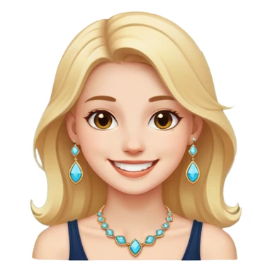 smiling girl outdoors with jewelry sticker