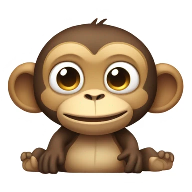 cute monkey dreaming about a cute dinosaur  sticker