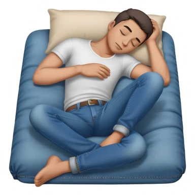 man asleep with jeans on sticker