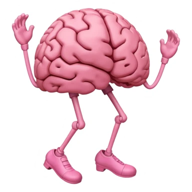 brain with legs sticker
