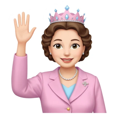 Queen Elizabeth waves in pastel clothes sticker