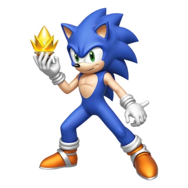I want Sonic the hedgehog with the 7 chaos emeralds and the Goku aura transformation, where is the super Sonic aura sticker