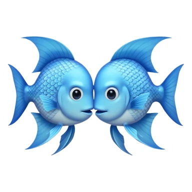 two pale blue fishes kissing sticker
