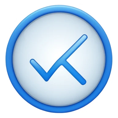 Generate an emoji A white tick in the blue circle.  sticker