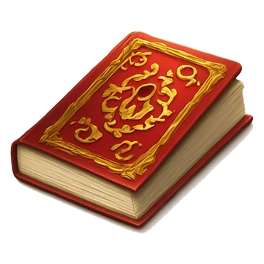 Old elegant golden and red book sticker