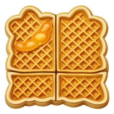 Hong Kong Egg Waffle bubble shaped golden pastry, simplified emoji style with bold outlines and bright colors, cartoon style Chinese street snack Gai Dan Jai sticker