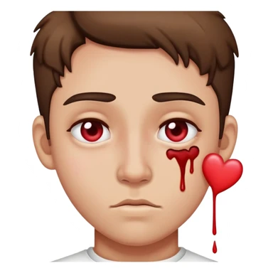 Nosebleeding with hearts in eyes sticker