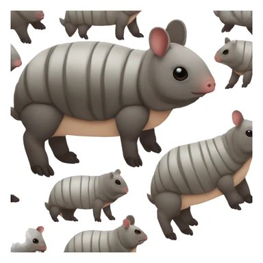 Black and white piebald chubby round rotund armadillo pig panda centipede armadillo  sticker