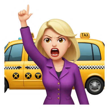 Women yelling angrily at a taxi  sticker
