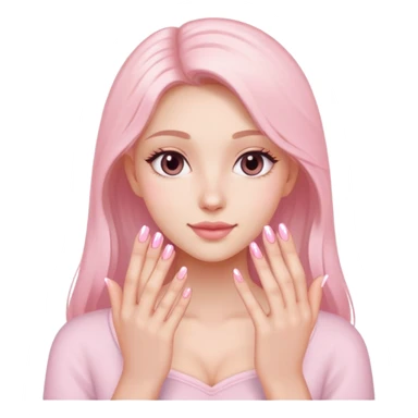 corazón rosa clarito con uñas sticker