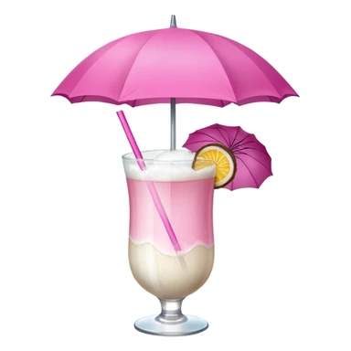 coconut drink with pink umbrella sticker