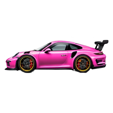A bright pink Porsche 911 gt 3 rs sticker