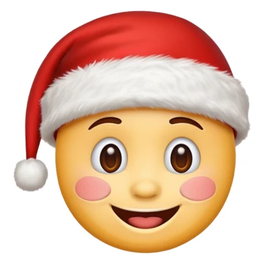 Smiling emoji with santa hat on sticker