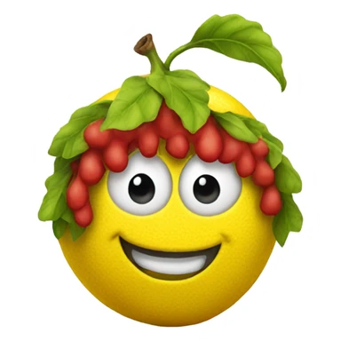 lemon on white background with clown nose and clown wig sticker