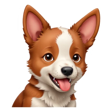 Red heeler puppy howling with mouth open sticker